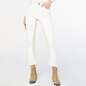 FRAME Le Crop Mini Boot in Multi White Ecru Bootcut Stretch Jeans, 29